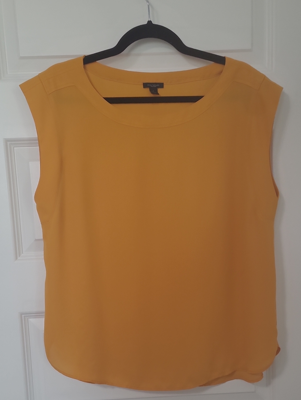 Ann Taylor Factory Mustard Yellow Shell Tank Blouse Size Large